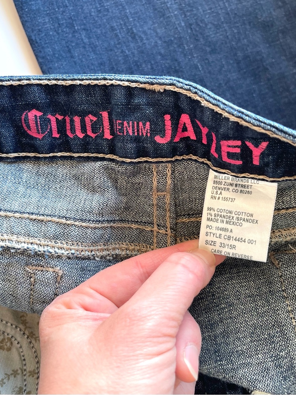 Cruel Girl Jayley Slim Bootcut Jeans - Dark Wash & Western Embroidery - 33 | 15R - Picture 7 of 8
